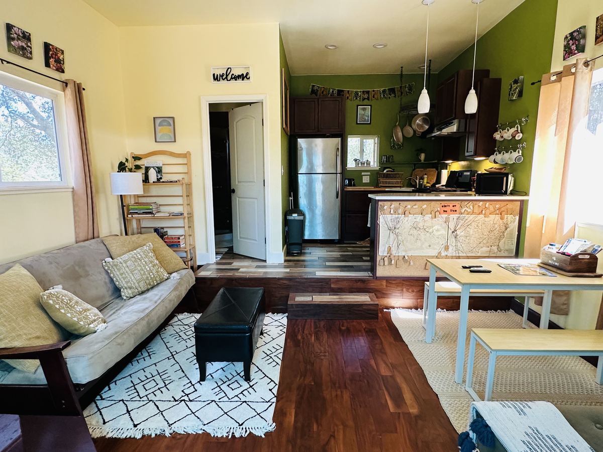 Open living room and kitchen